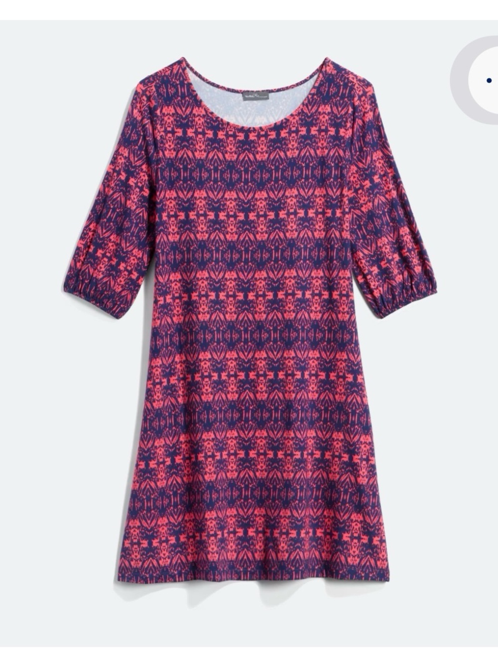 Market & Spruce Maeby Geo Print Pink/Navy Patterned A-Line Dress, Medium